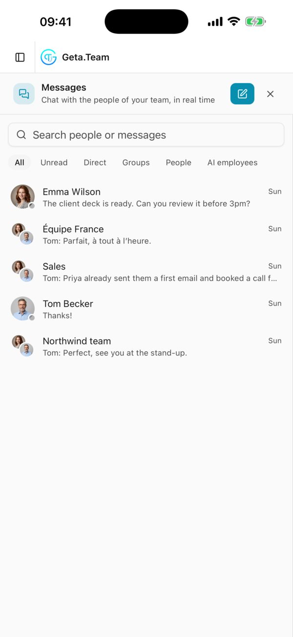 Your team messages too