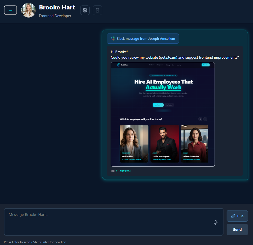 Slack DM notification in GetATeam